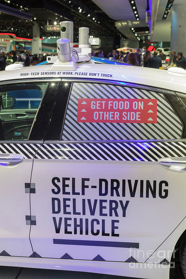 Autonomous Pizza Delivery Vehicle Photograph by Jim West/science Photo Library