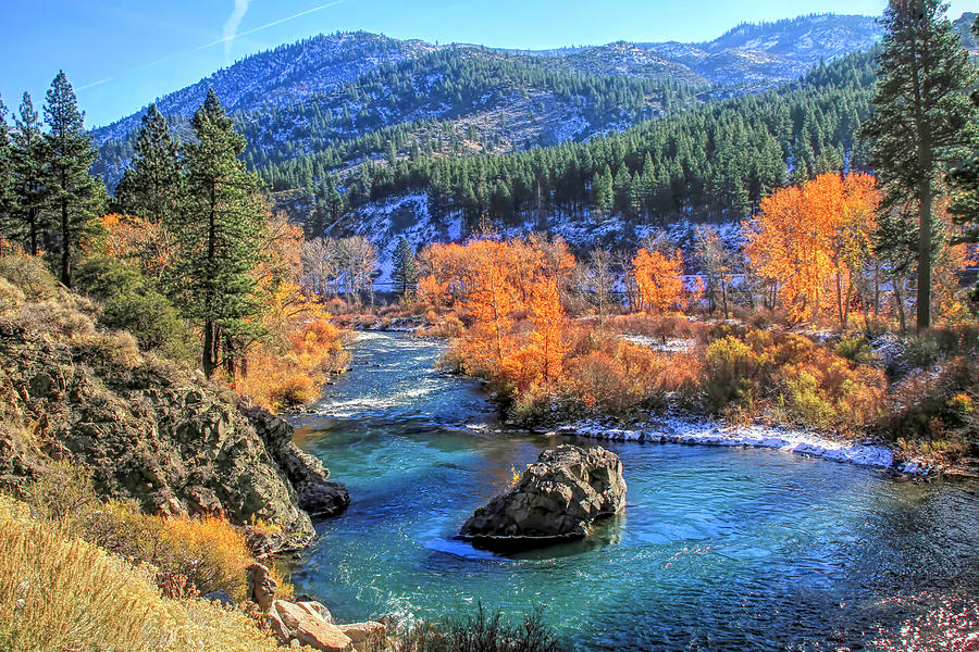 Mountain Photograph - Autumn Along the Truckee River by Donna Kennedy