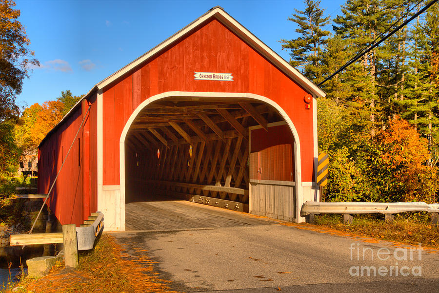 Autumn At The Cresson Covered Bridge Photograph by Adam Jewell