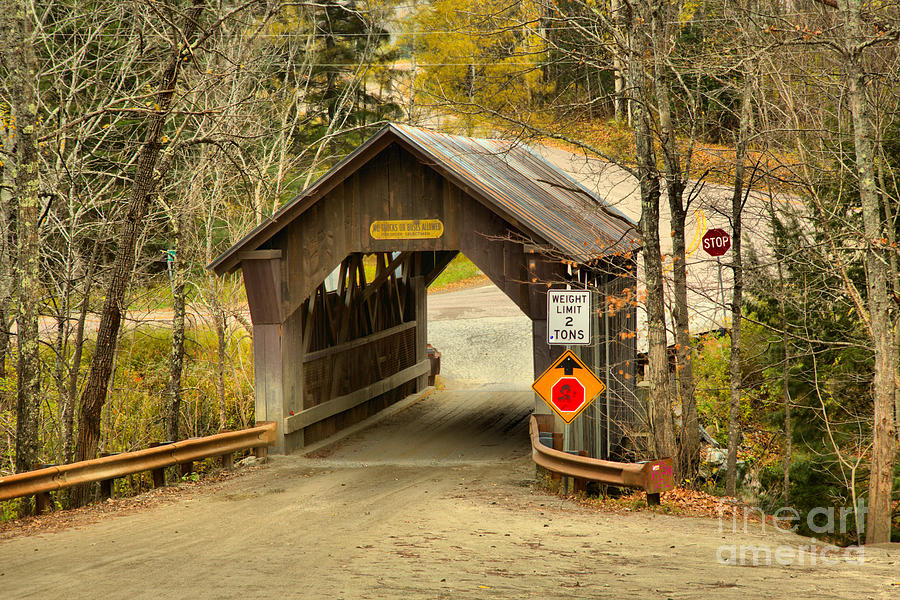 Autumn At The Gold Brook Covered Bridge Photograph by Adam Jewell