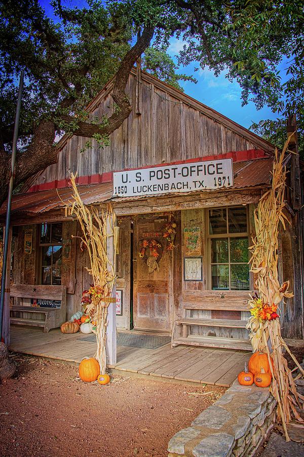 Autumn at the Luckenbach Post Office Photograph by Lynn Bauer