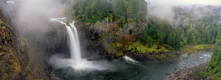 Autumn at the Snoqualmie Falls Photograph by Ken Stanback