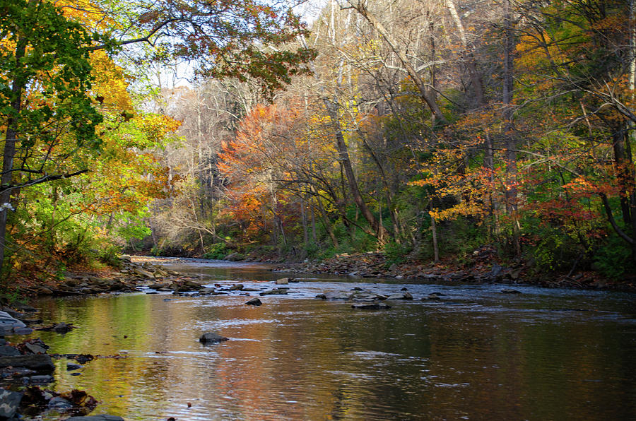 Autumn at the Wissahickon Creek - Philadelphia Photograph by Bill Cannon