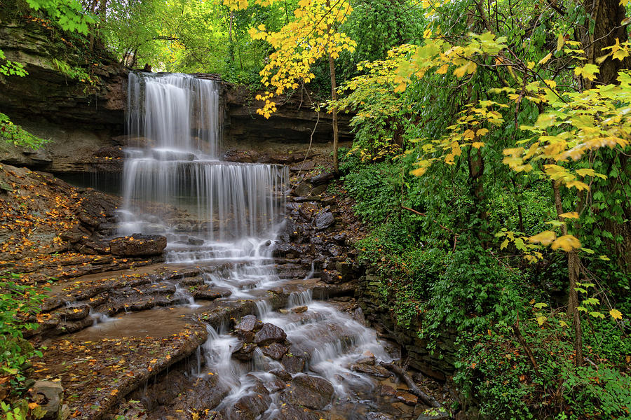 Autumn at West Milton Cascades, Ohio Photograph by Ina Kratzsch - Fine ...