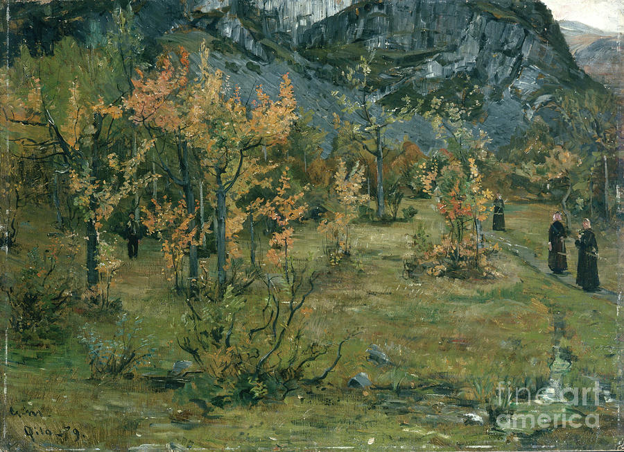 Autumn atmosphere, 1879 Painting by O Vaering by Gerhard Munthe