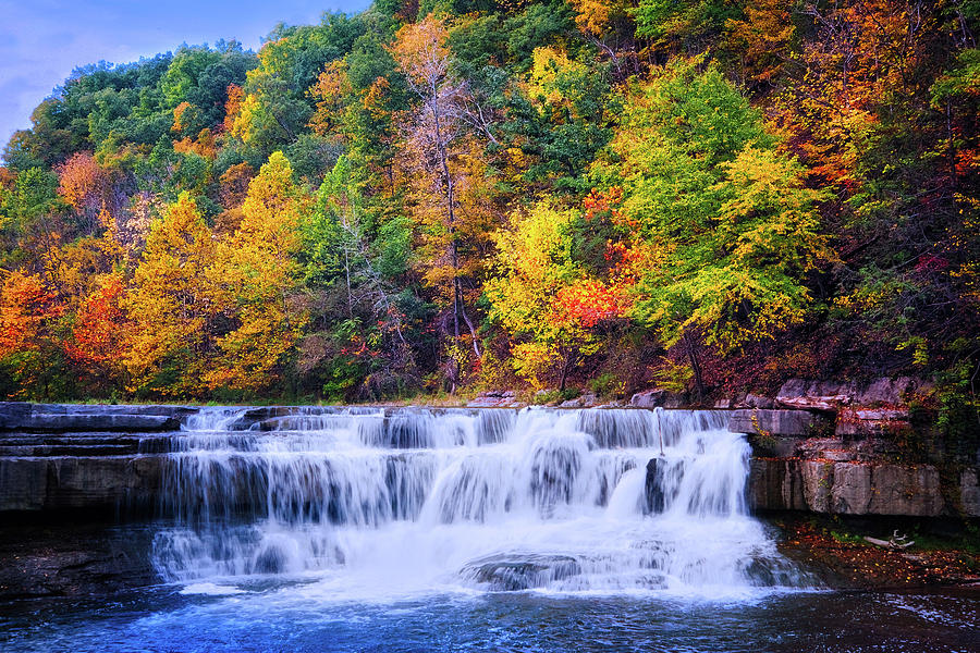 Waterfall Photograph - Autumn Beauty at Lower Taughannock Falls  by Lynn Bauer