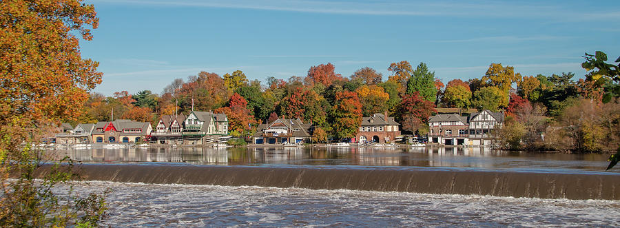 Autumn Beauty - Boathouse Row Panorama Photograph by Bill Cannon