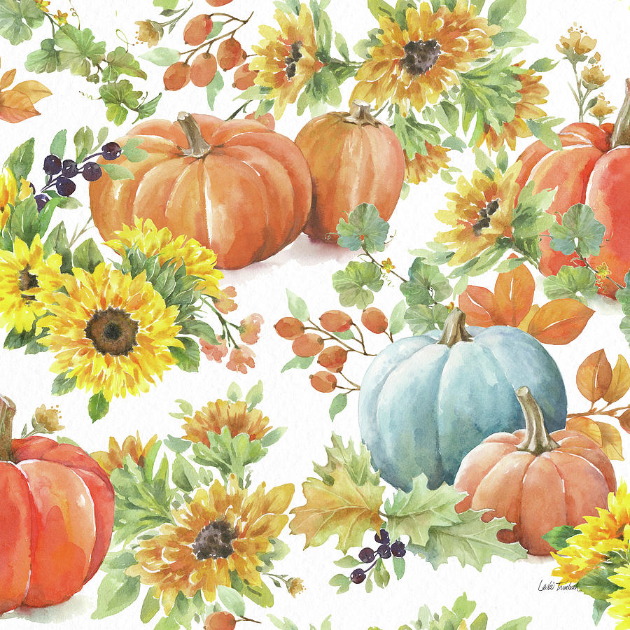 Fall Mixed Media - Autumn Breeze Pattern I by Leslie Trimbach