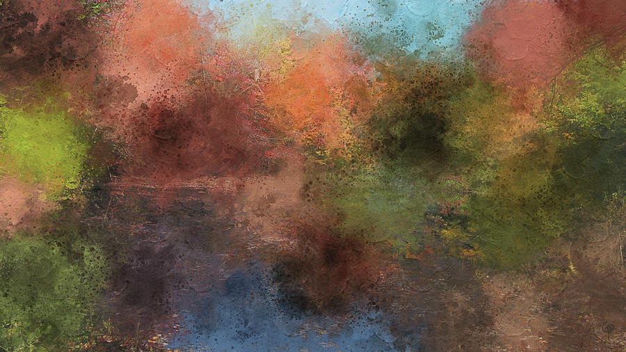Autumn by a pond Digital Art by George Pennington