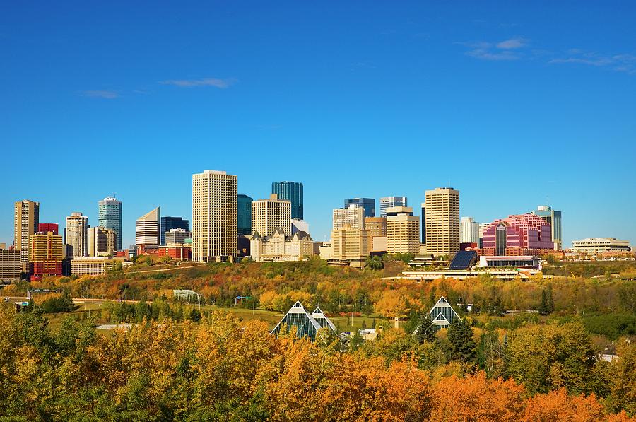 Autumn City Skyline Of Edmonton, Alberta Photograph by Design Pics