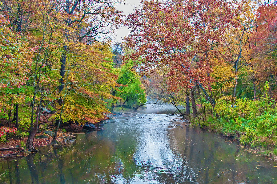 Autumn Colors on the Wissahickon Creek Photograph by Bill Cannon