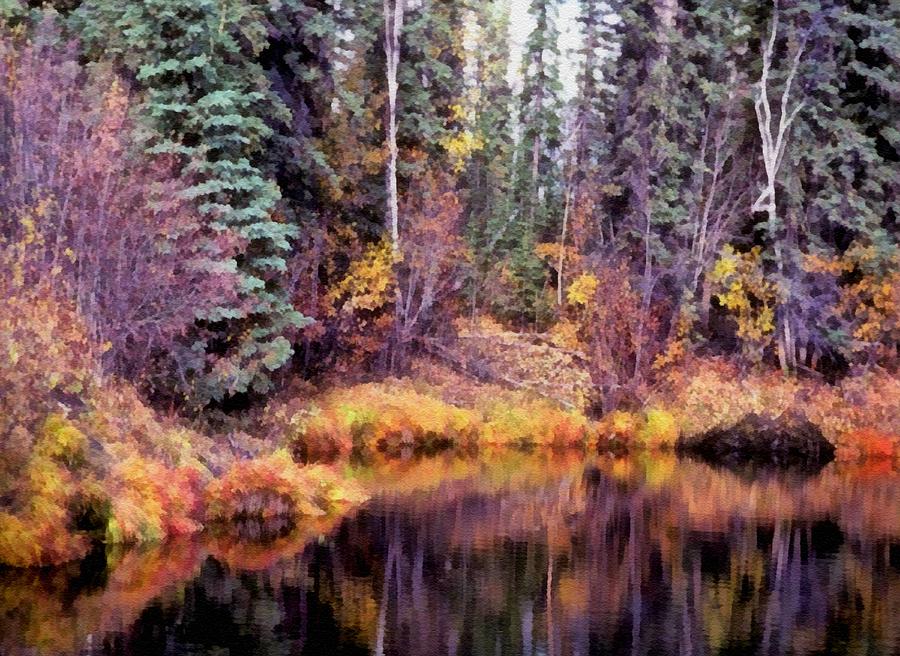 Autumn Colors Reflected In A Pond Near Carinahurst  L B Digital Art
