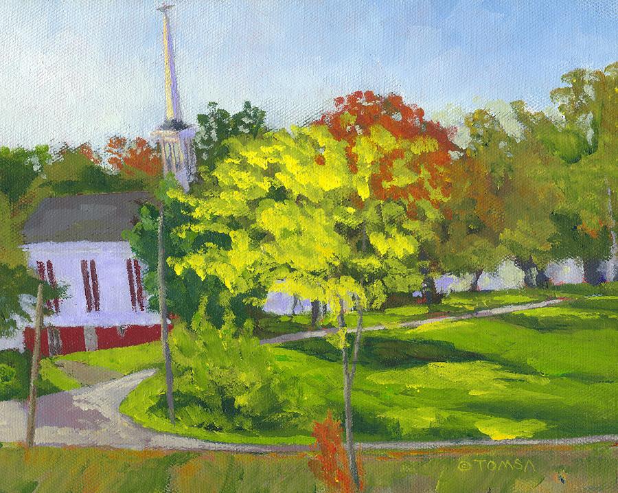 Autumn Comes to Sheepscot Painting by Bill Tomsa