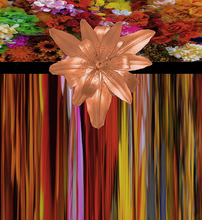 Autumn Copper Lily Floral Design Mixed Media by Delynn Addams