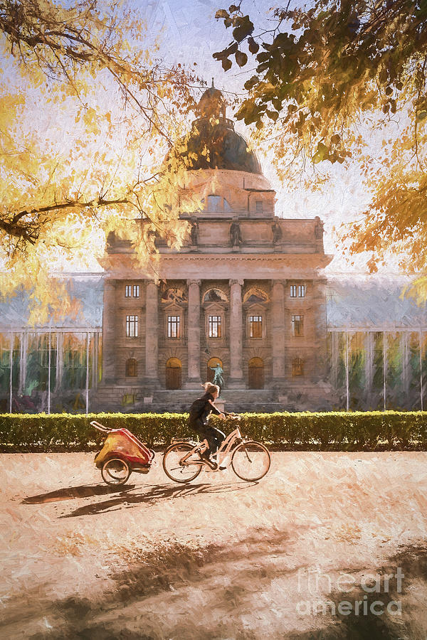 Autumn, Cycling In The Park, Munich, Germany Photograph by Philip Preston