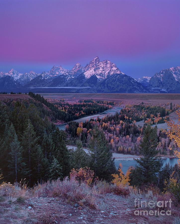 Autumn Dawn Snake River Overlook Grand Tetons Np Wyoming Photograph by Dave Welling