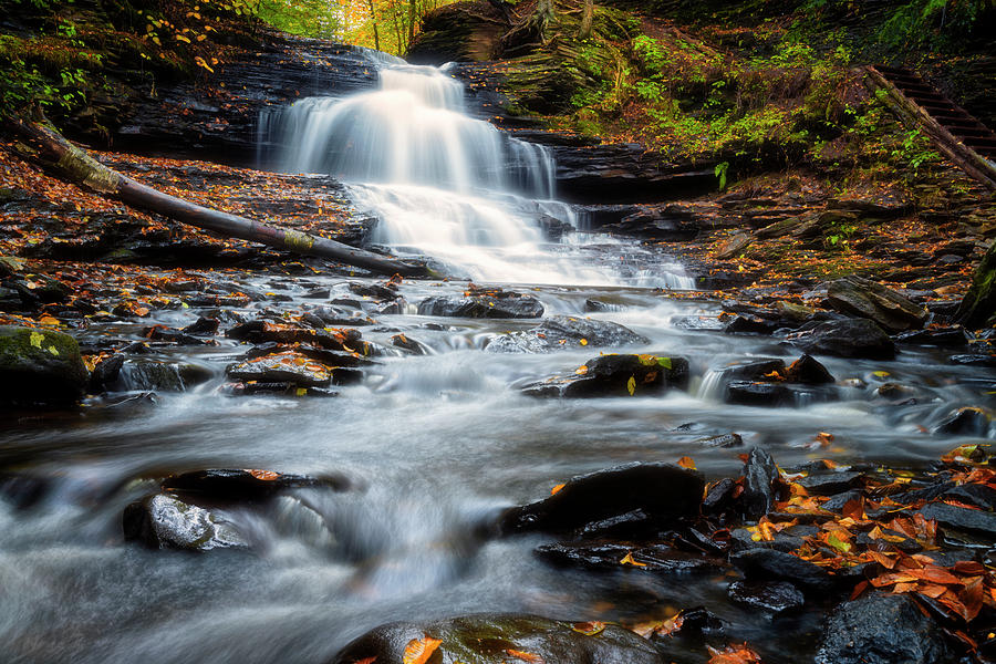 Waterfall Photograph - Autumn Days by Russell Pugh