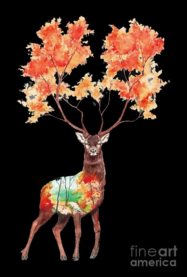 Autumn Deer - Art Print