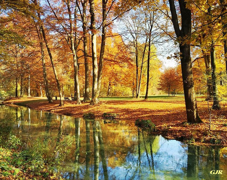 Albert Bierstadt  Digital Art - Autumn Fall Scene Near Radcohurst L A S by Gert J Rheeders