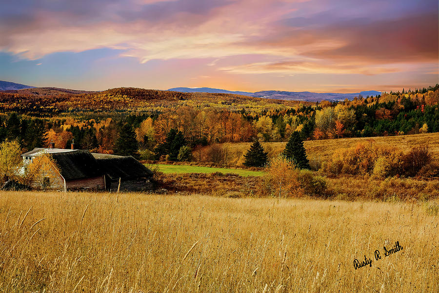 Autumn farm landscape Northern New Hampshire. by Rusty R Smith Autumn farm landscape Northern New Hampshire. by Rusty R Smith
