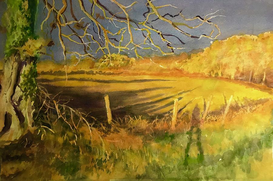Autumn Field Painting by Carolyn Epperly