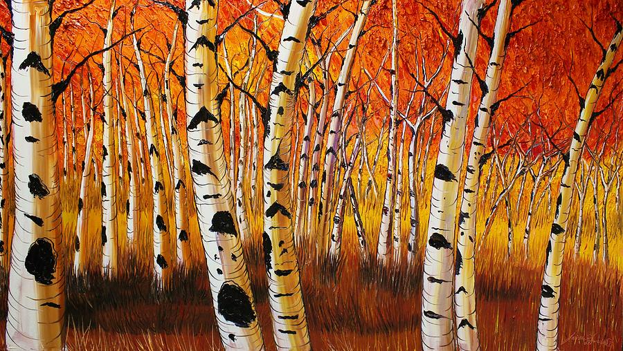  Autumn Field Of Birch Trees #3 Painting by James Dunbar