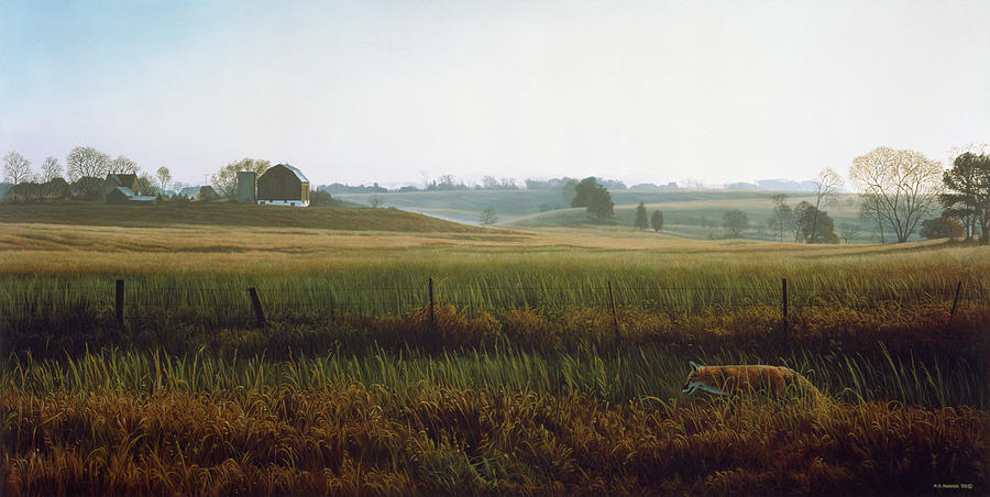 Autumn Fields - Red Fox Painting by Ron Parker