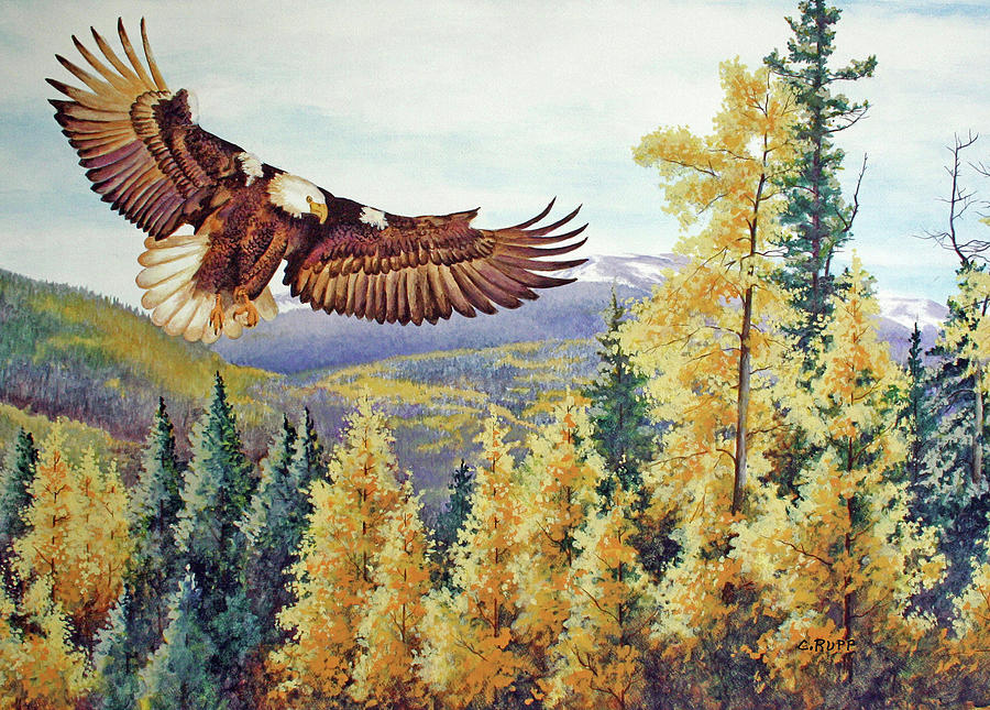 Bird Painting - Autumn Flight by Carol J Rupp