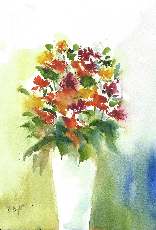 Autumn Flowers Painting by Frank Bright