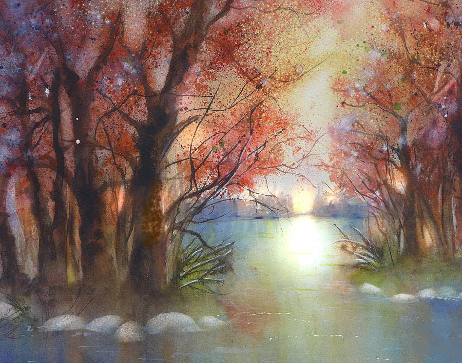Autumn Forest Sunrise by Sabina Von Arx Autumn Forest Sunrise by Sabina Von Arx