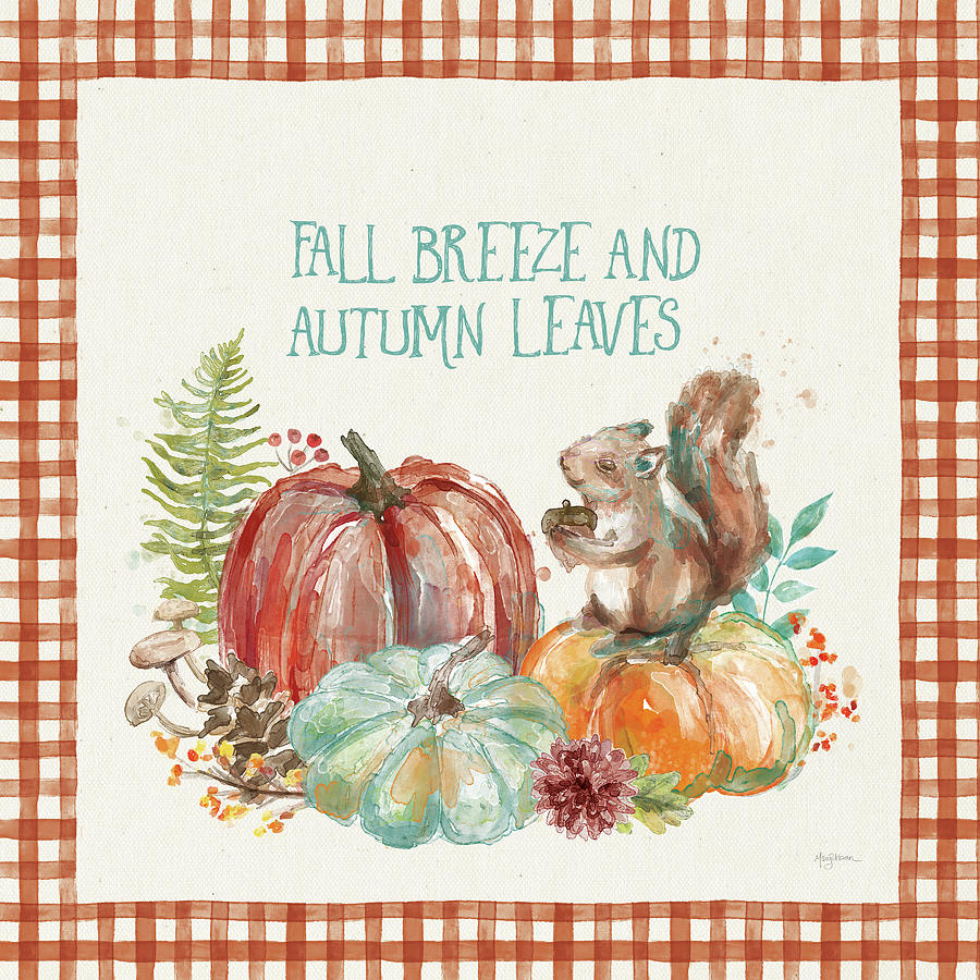 Animals Painting - Autumn Friends Iv Pattern Va by Mary Urban Animals Painting - Autumn Friends Iv Pattern Va by Mary Urban