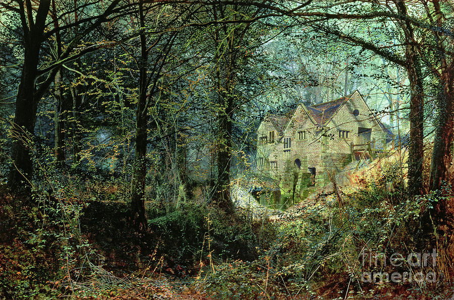 Autumn Glory, The Old Mill, 1869 Painting by John Atkinson Grimshaw