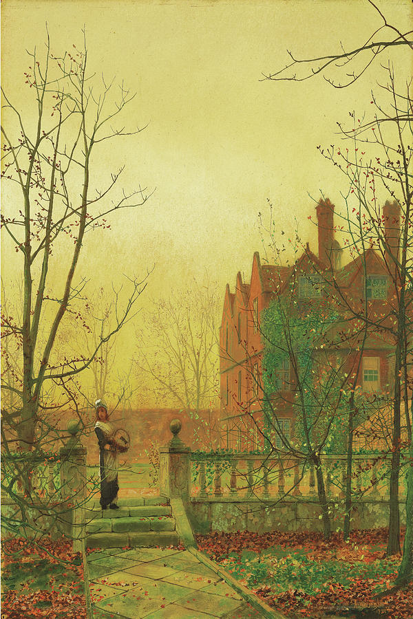 Autumn Gold by John Atkinson Grimshaw 1880 Painting by Movie Poster Prints