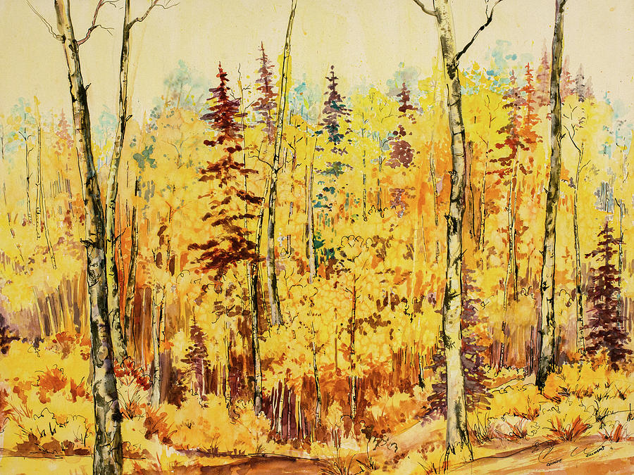 Autumn Gold Painting by Connie Williams