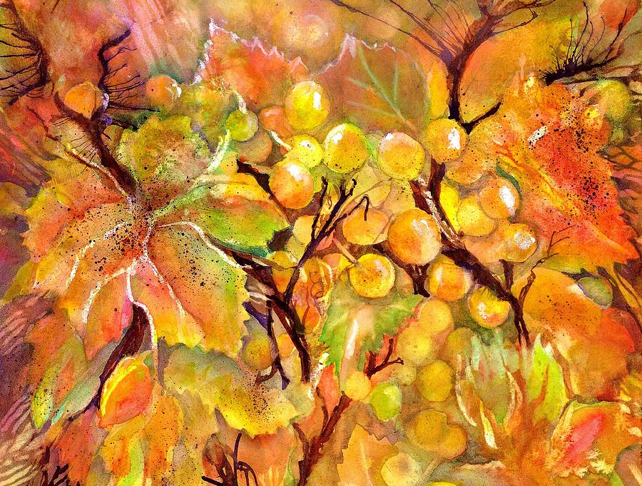 Autumn Grapes Symphony Painting by Sabina Von Arx