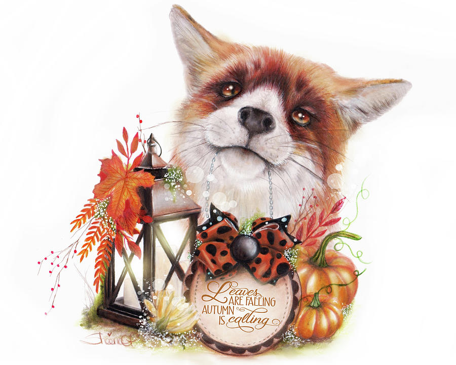 Fall Mixed Media - Autumn Greetings Fox by Sheena Pike Art And Illustration