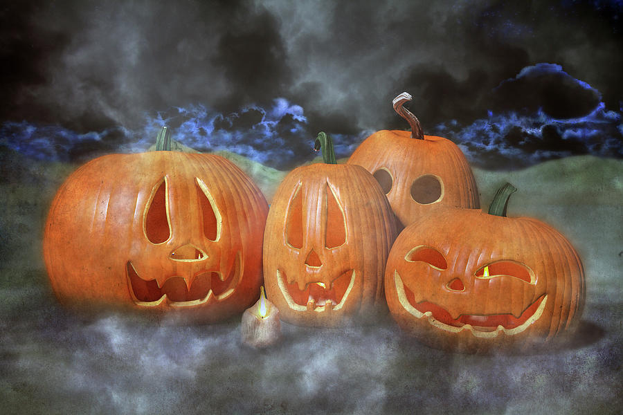 Autumn Halloween Pumpkin Evening Digital Art