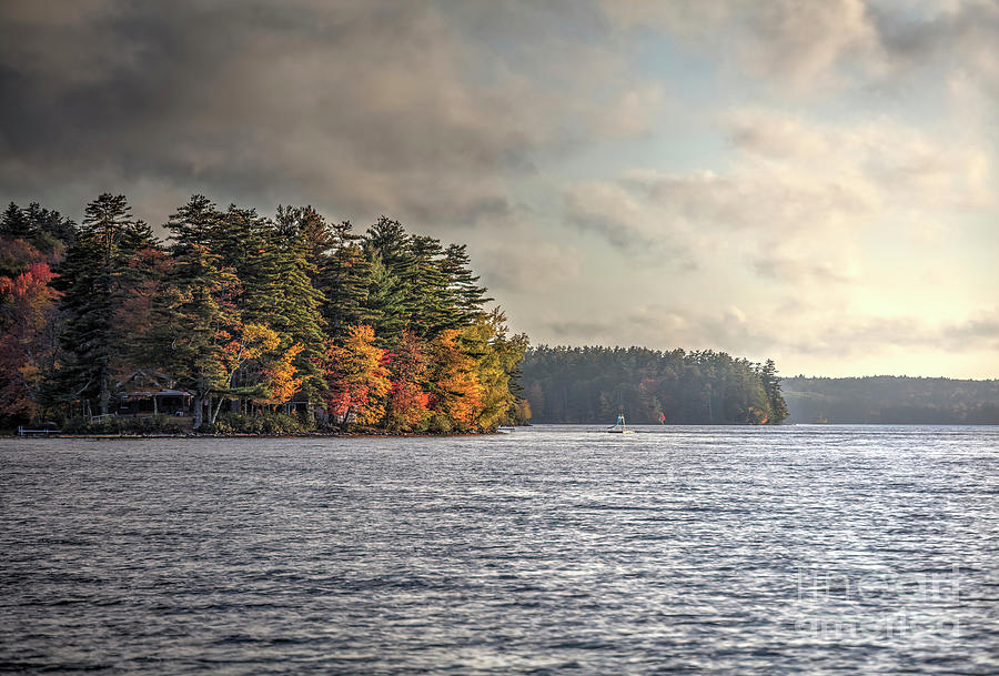Autumn in Damariscotta Lake State Park At Sunset, Maine HDR Photograph by Felix Lai