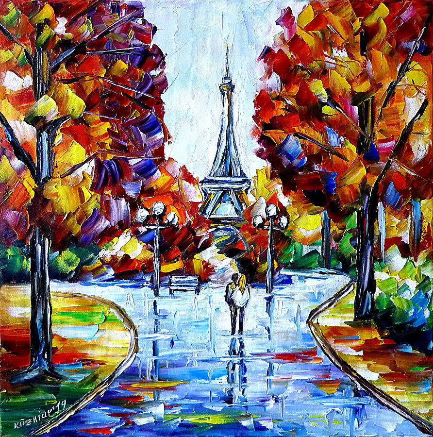 Autumn In Paris Painting by Mirek Kuzniar