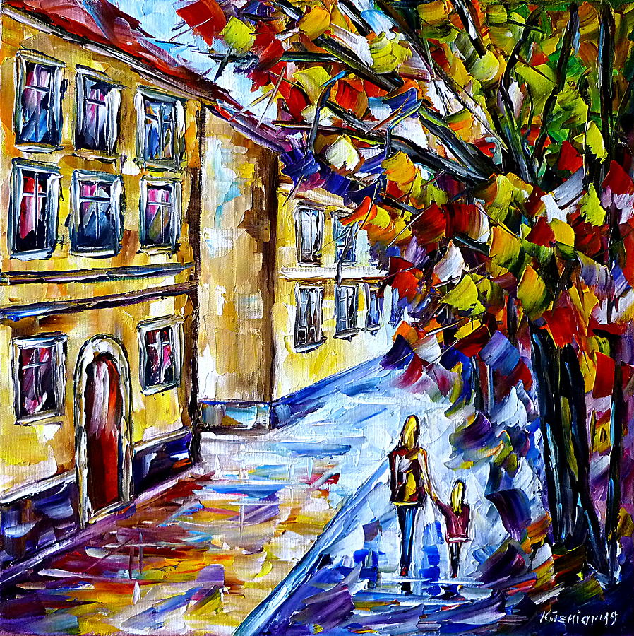 Autumn In The City Painting by Mirek Kuzniar