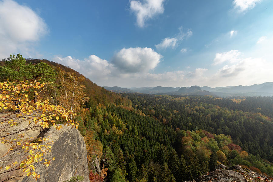 Autumn in the Elbe Sandstone Mountains Photograph by Andreas Levi