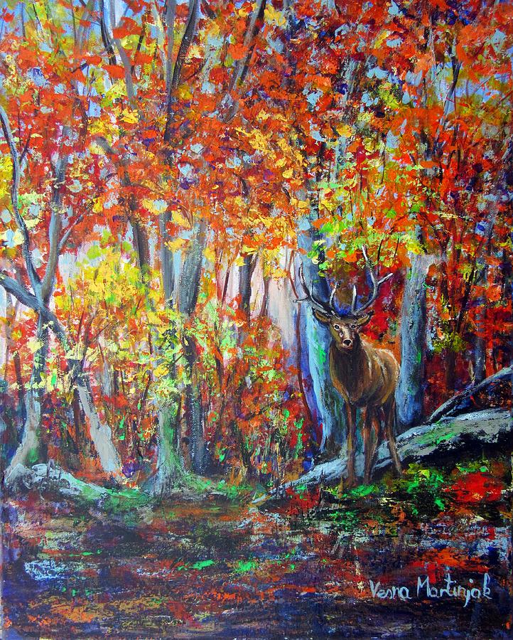 Autumn In The Forest Painting by Vesna Martinjak