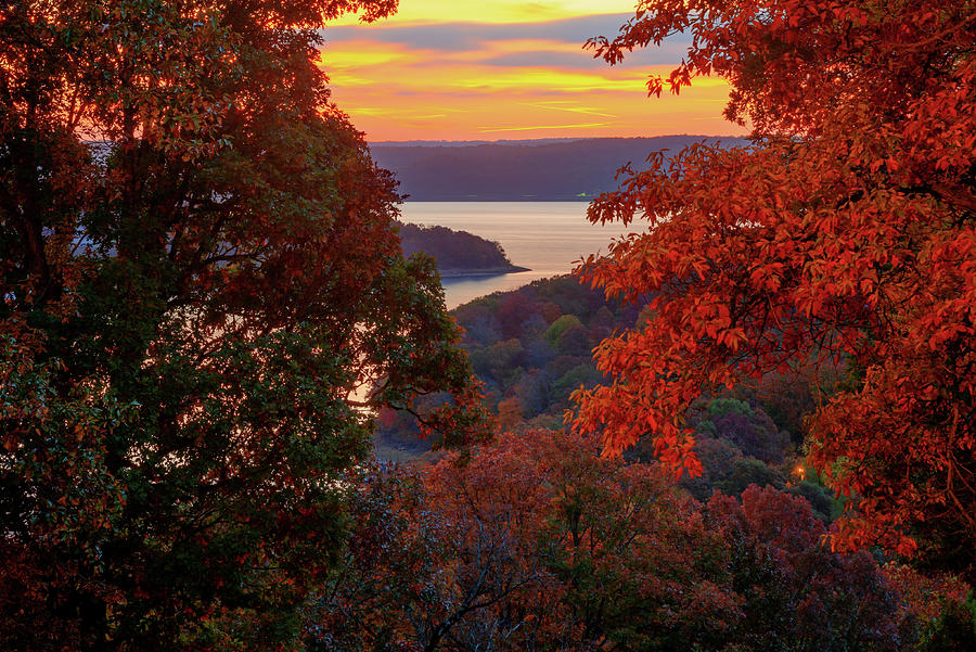 America Photograph - Autumn in the Ozarks - Beaver Lake - Northwest Arkansas by Gregory Ballos
