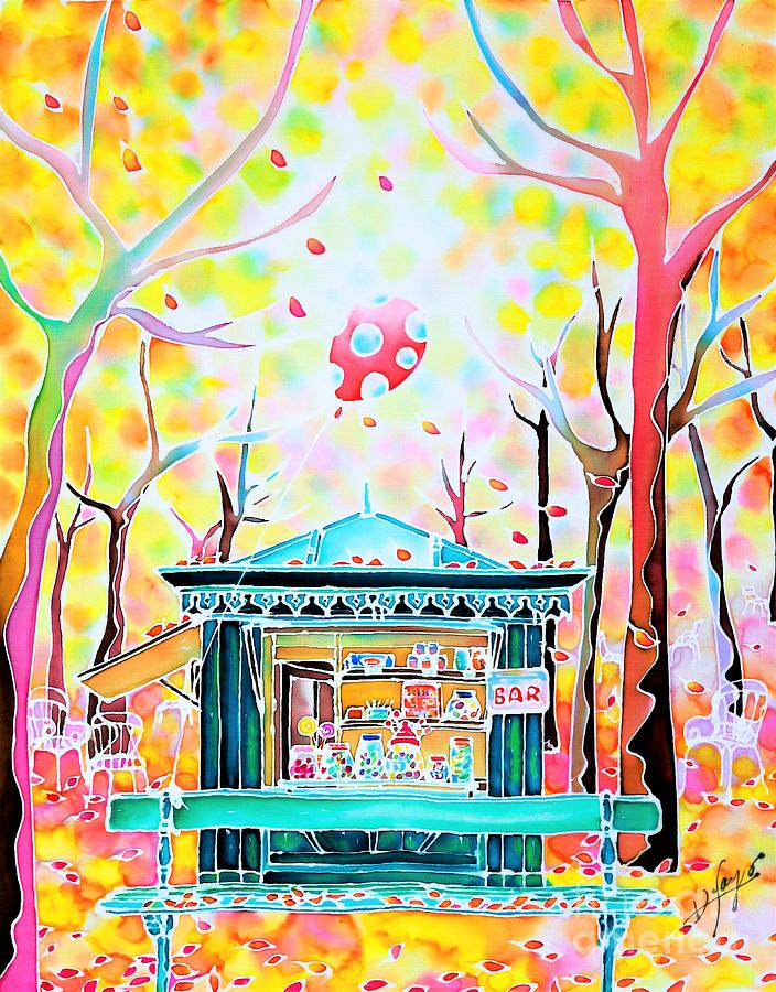Autumn in the park Painting by Hisayo OHTA