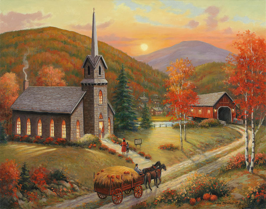 Fall Painting - Autumn In Vermont by John Zaccheo