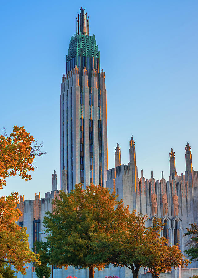 Autumn Landscape Of Boston Avenue United Methodist Church - Tulsa Oklahoma Photograph
