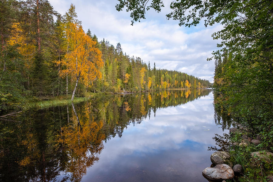 Autumn Landscape With Idyllic Lake Photograph by Jani Riekkinen - Fine ...