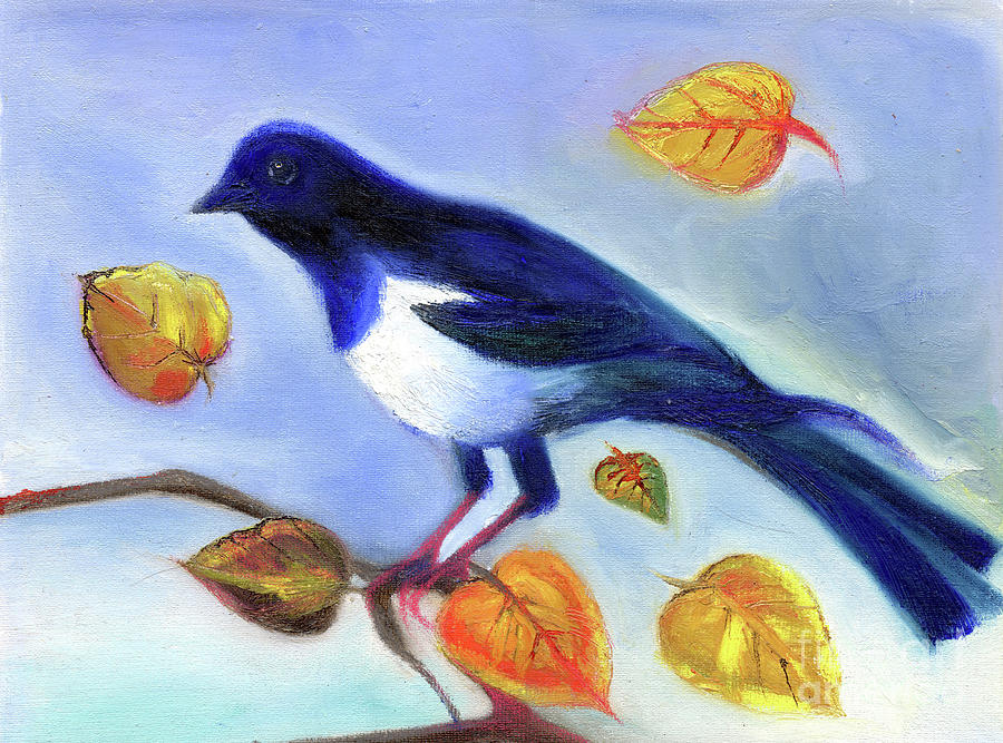 Autumn Magpie, 2012 Painting by Nancy Moniz Charalambous