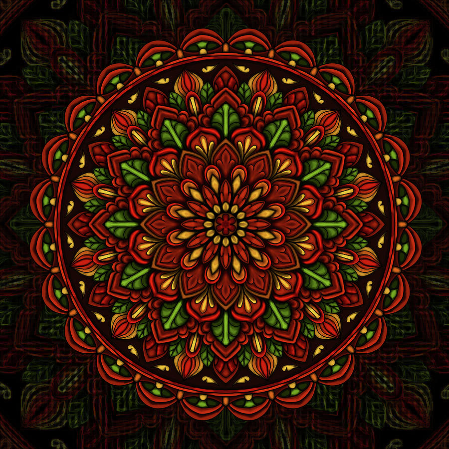 Flower Mixed Media - Autumn Mandala by Delyth Angharad