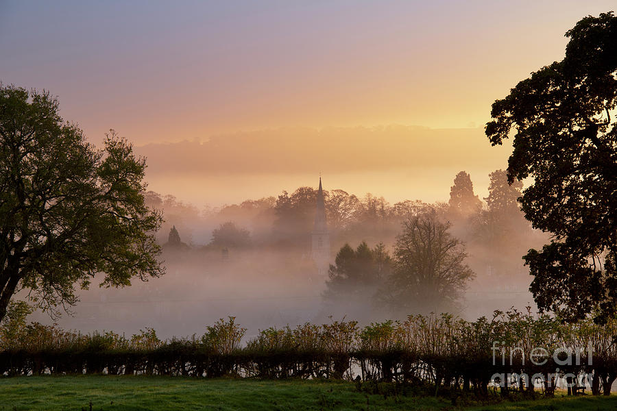 Autumn Mist and Fog Over Lower Slaughter Cotswolds Photograph by Tim Gainey